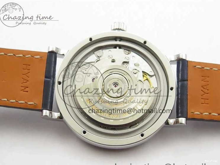 MIROTIME 0429 Portofino 37mm SS V7F 1:1 Best Edition Blue Dial Diamonds Bezel on Blue Leather Strap A Chic 7093